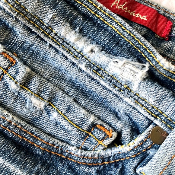 Flare wide leg stretch stone-washed faded denim jeans women’s size 27 26 25 - Picture 13 of 13